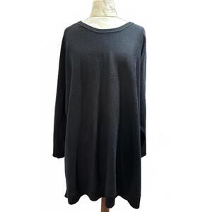 Kate & Mallory Sweater Dress Zippered Back Black Oversized 3X